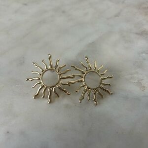 Gold Sunburst Earrings